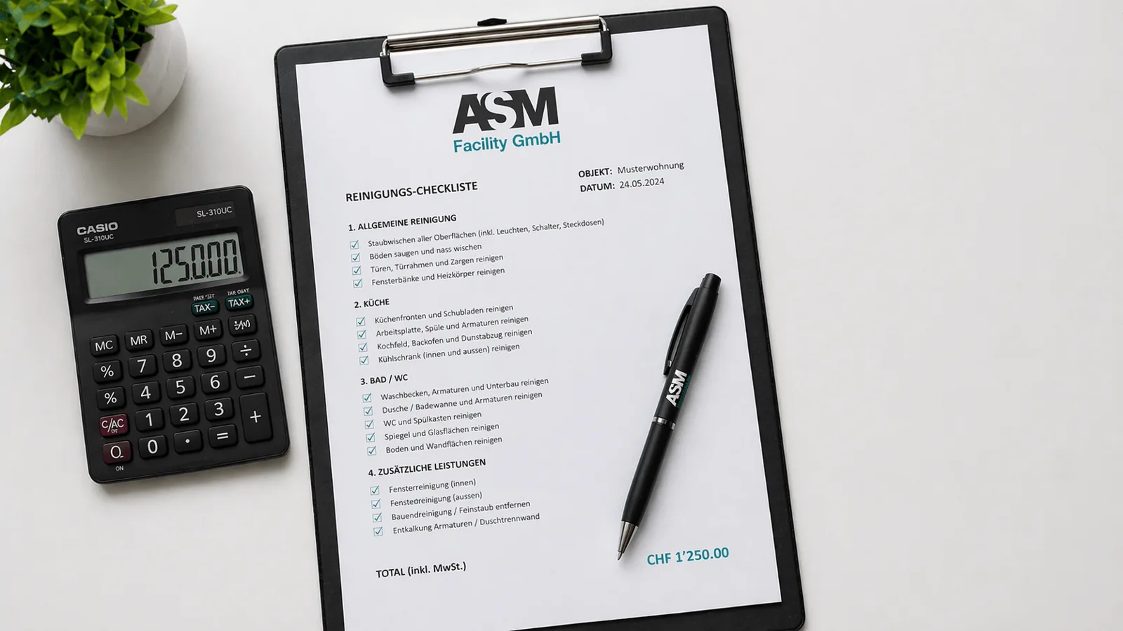 ASM Reinigungs-Checkliste und Offerte